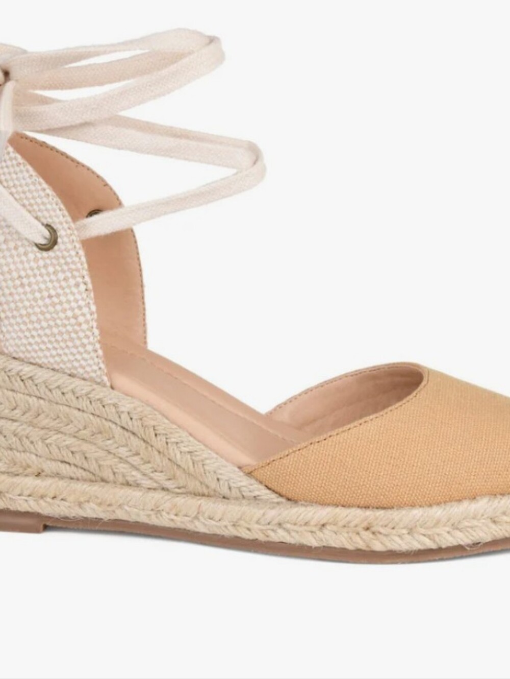 MONTE Womens TAN Espadrille Wedge Sandals with Ankle Wrap
